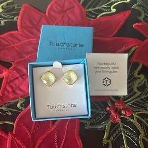 Touchstone Crystal Gold tone Earrings